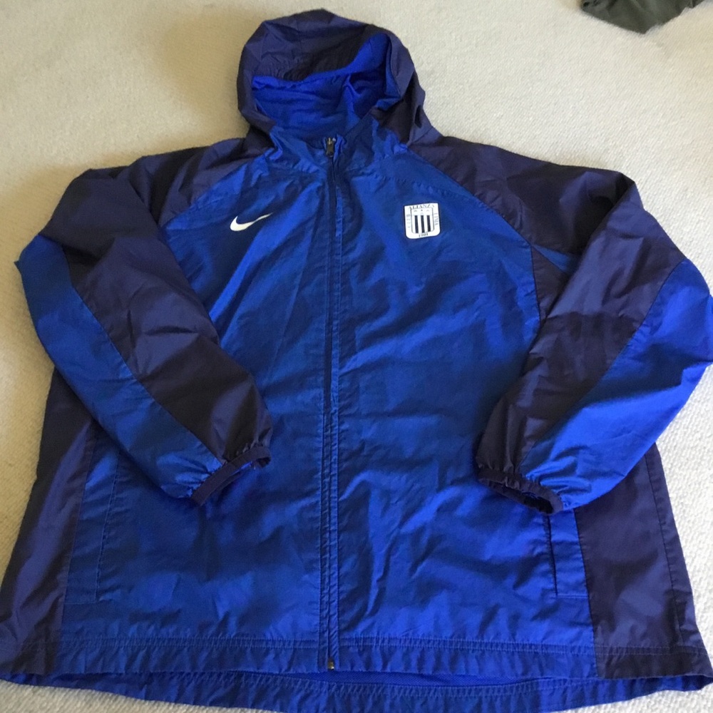Nike Men's Hooded Two-Tone Royal Blue Windbreaker Alianza Lima